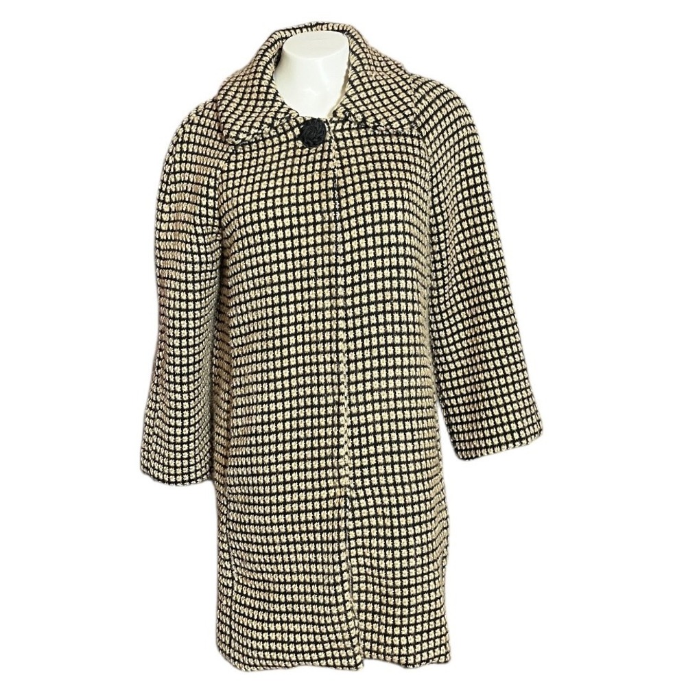 Cotton Candy‎ Textured Checkered Button Front Coat Women's Size Small